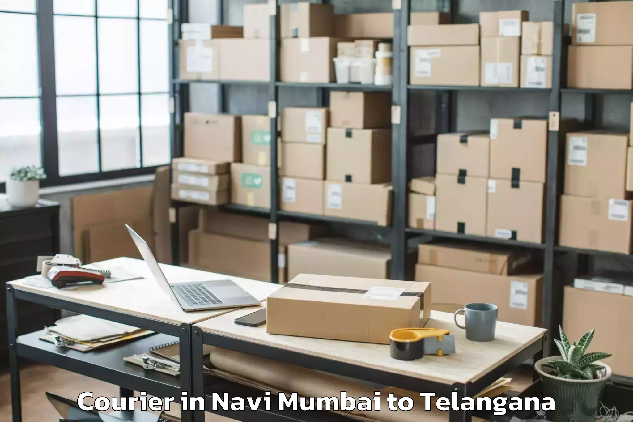 Professional Navi Mumbai to Himayatnagar Courier